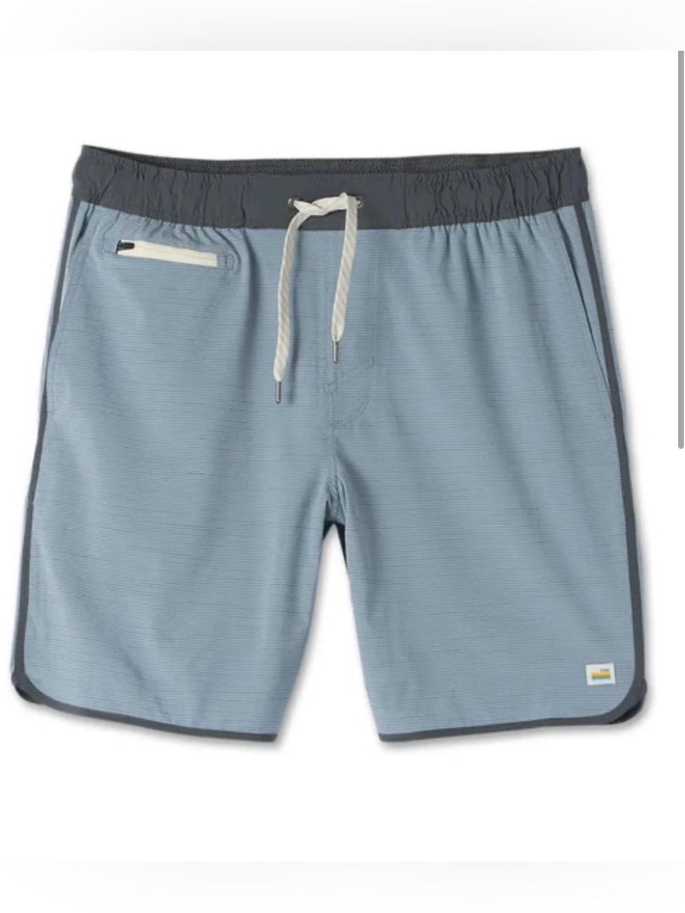 Vuori Banks Short 7" - Dusty Blue Slub Stripe. Size XL